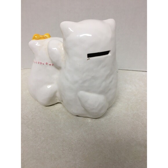 Vintage Fine Ceramic Hand Painted Russ Berrie & Co. Bitsy & Beau Coin Bank - Picture 2 of 5